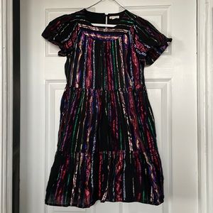 Crewcuts Festive Metallic Striped Dress Sz 12